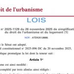 loi simplification urbanisme 2025